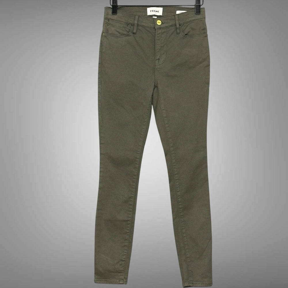 FRAME Womens Jeans 25 Le High Skinny‎ Smoke Gray Coated Denim Sexy Night Out